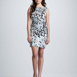 Diane Von Furstenberg DVF New Della Dress Paint Splatter Print Mint Green Black